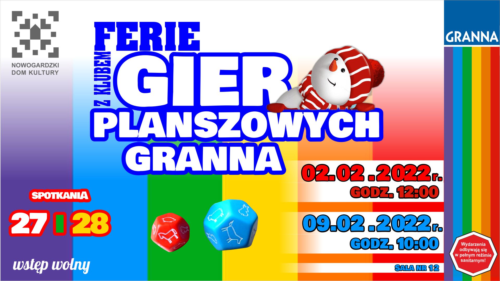 FERIE 2022 w NDK | KLUB GIER PLANSZOWYCH GRANNA ZAPRASZA